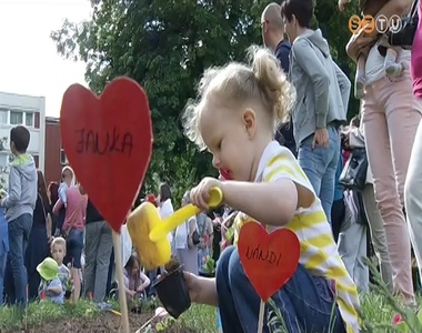 Kisgyermekesek ltettek virgokat a mzeumparkban